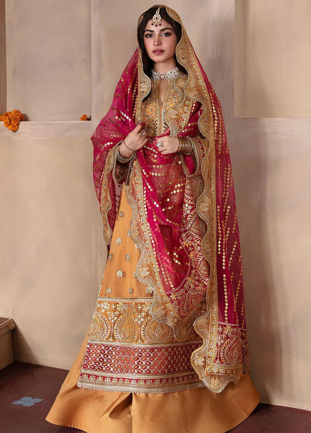 Shehnai by Afrozeh Embroidered Net Suits Unstitched 3 Piece AF23WF Zuri - Wedding Formal Collection