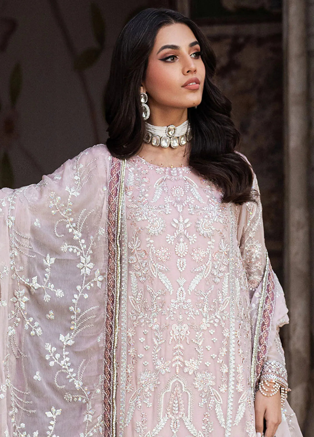 Shehnai by Zarif Embroidered Chiffon Suit Unstitched 3 Piece ZR25UF ZS-07 Manara - Formals Collection
