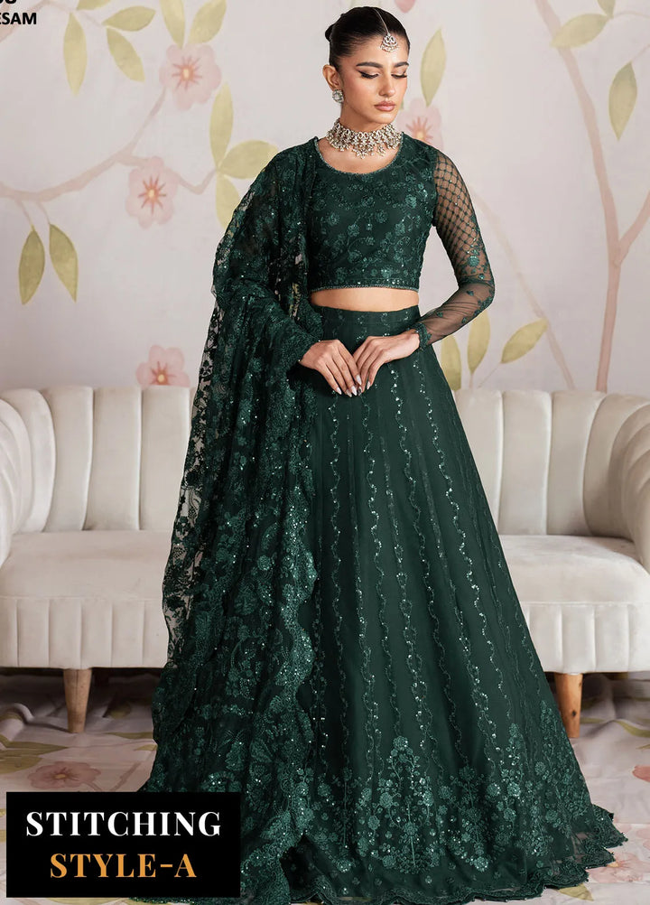 Shehnai by Zarif Embroidered Net Suit Unstitched 3 Piece ZF25S ZS-08 Meesam - Formals Collection