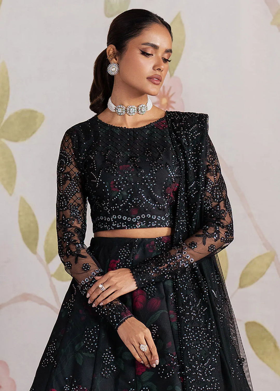 Shehnai by Zarif Embroidered Net Suit Unstitched 3 Piece ZF25S ZS-09 Haneen - Formals Collection