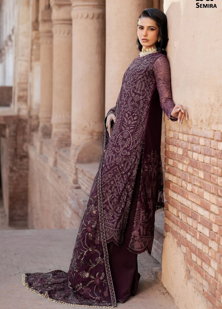 Shehnai by Zarif Embroidered Net Suit Unstitched 3 Piece ZF25S ZS-10 Semria - Formals Collection