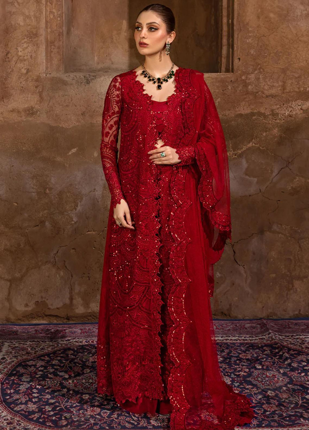 Shehnaiya By Rang Rasiya Embroidered Net Suits Unstitched 4 Piece RR23SH D-08 Shahnoor - Wedding Collection