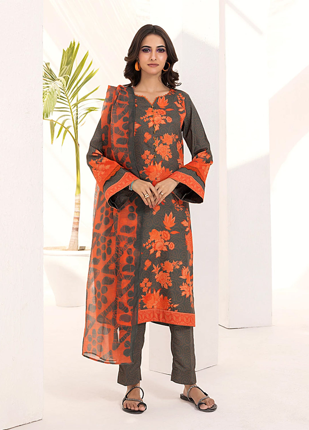 Sibel by Salitex Printed Silk Lawn Suits Unstitched 3 Piece SUNS25ASI094UT - Summer Collection