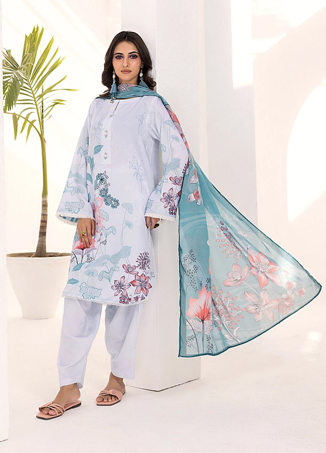 Sibel by Salitex Printed Silk Lawn Suits Unstitched 3 Piece SUNS25ASI099UT - Summer Collection
