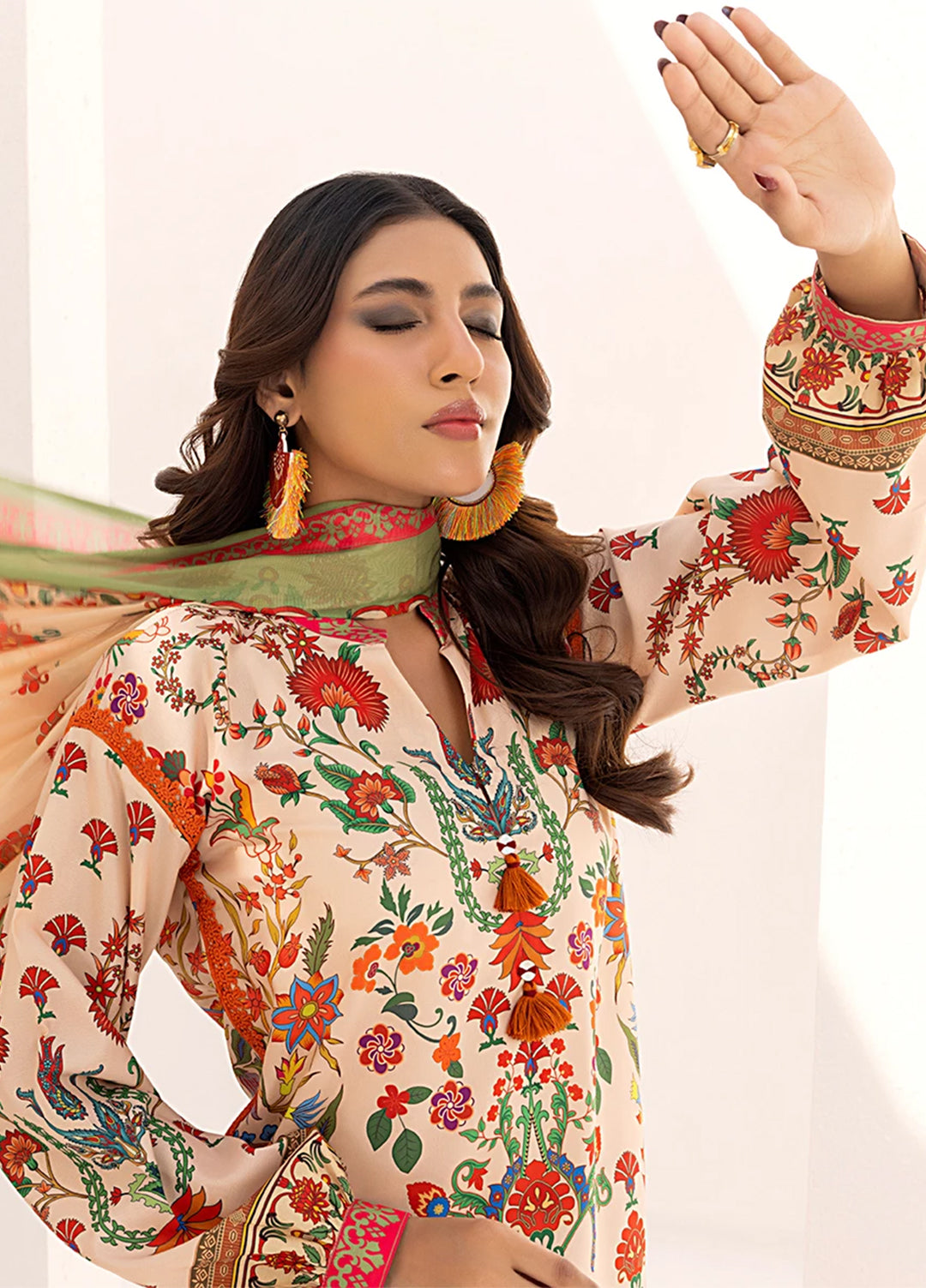 Sibel by Salitex Printed Silk Lawn Suits Unstitched 3 Piece SUNS25ASI100UT - Summer Collection