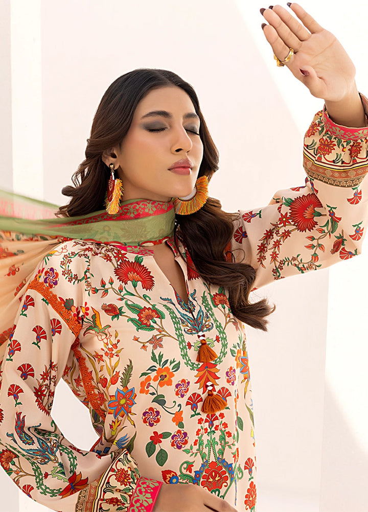 Sibel by Salitex Printed Silk Lawn Suits Unstitched 3 Piece SUNS25ASI100UT - Summer Collection