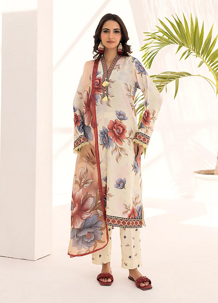 Sibel by Salitex Printed Silk Lawn Suits Unstitched 3 Piece SUNS25ASI101UT - Summer Collection