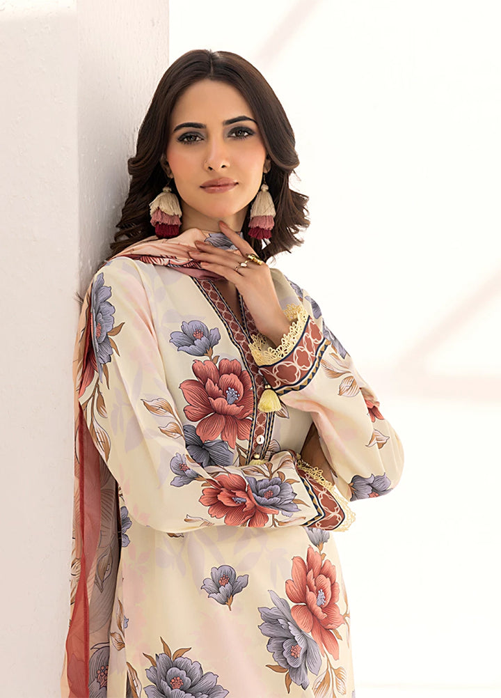 Sibel by Salitex Printed Silk Lawn Suits Unstitched 3 Piece SUNS25ASI101UT - Summer Collection