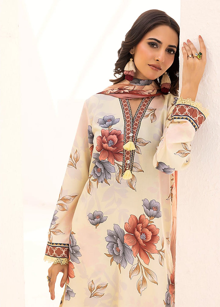 Sibel by Salitex Printed Silk Lawn Suits Unstitched 3 Piece SUNS25ASI101UT - Summer Collection