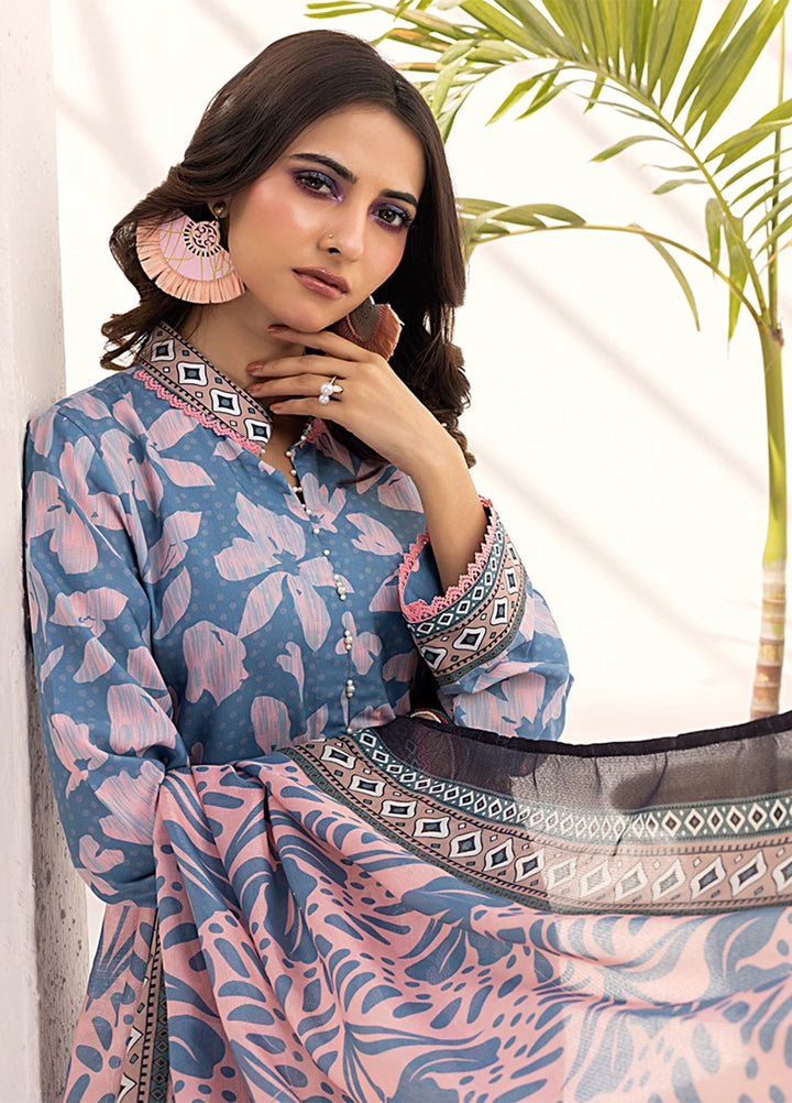 Sibel by Salitex Printed Silk Lawn Suits Unstitched 3 Piece SUNS25ASI104UT - Summer Collection