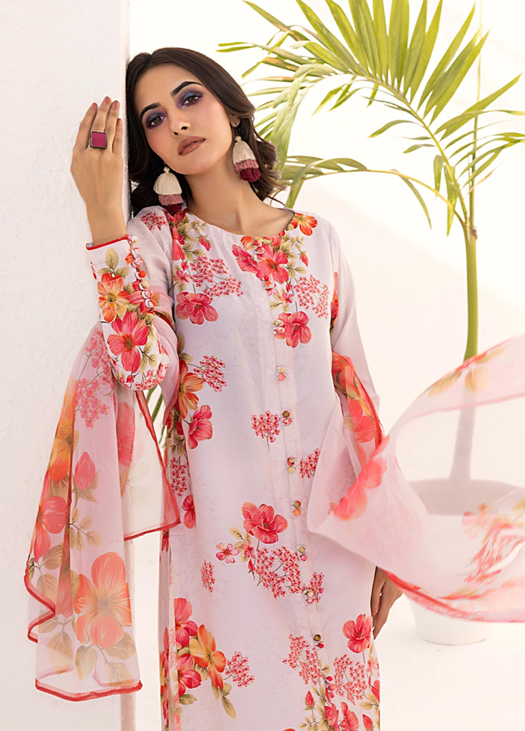 Sibel by Salitex Printed Silk Lawn Suits Unstitched 3 Piece SUNS25ASI108UT - Summer Collection