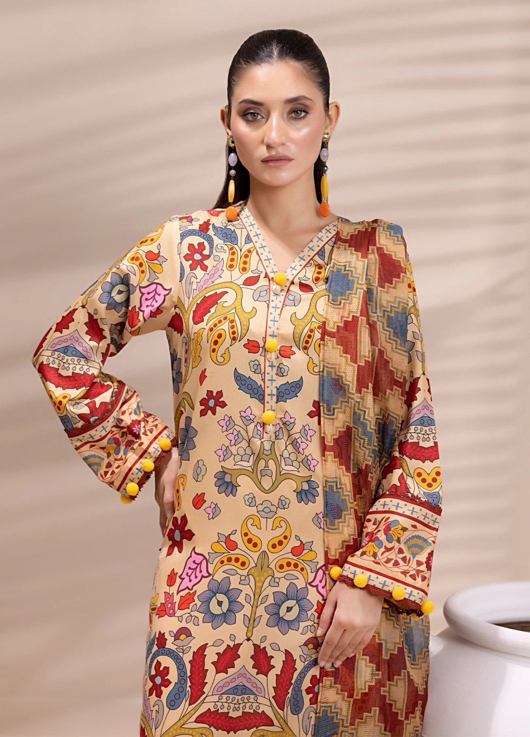 Sibel by Salitex Printed Silk Lawn Suits Unstitched 3 Piece SUNS25ASI165UT - Summer Collection