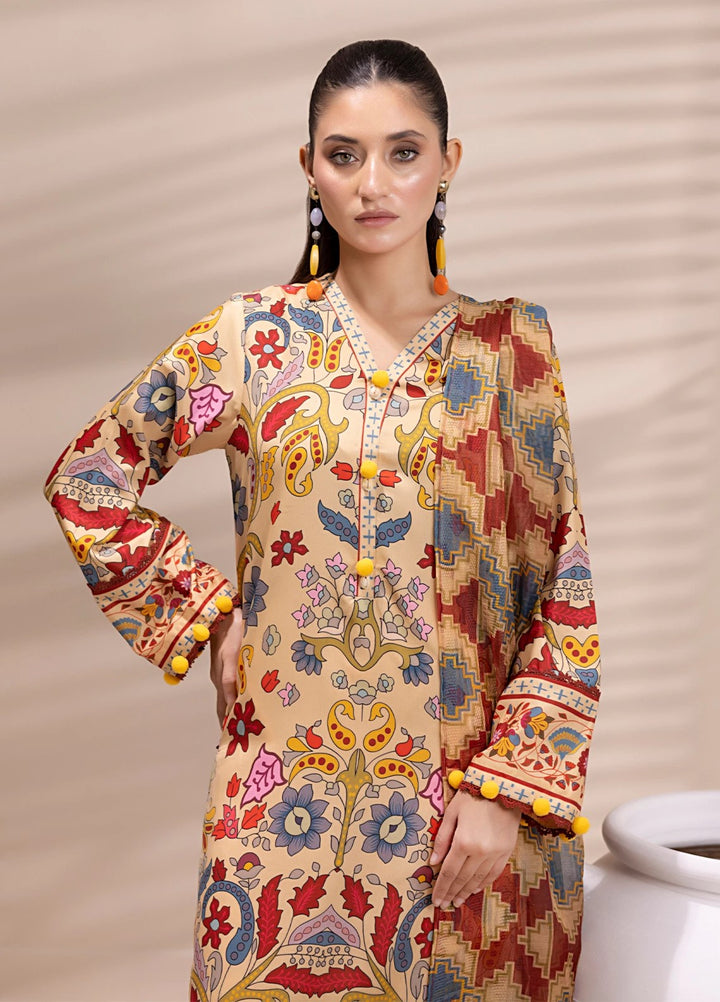 Sibel by Salitex Printed Silk Lawn Suits Unstitched 3 Piece SUNS25ASI165UT - Summer Collection