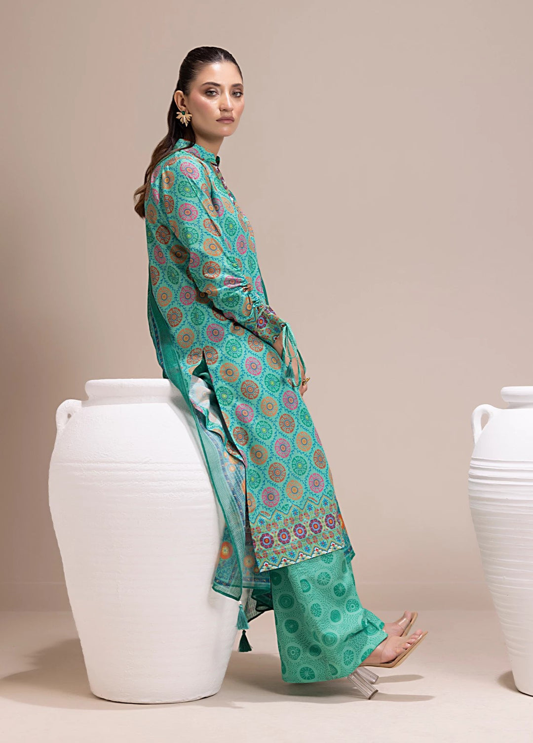 Sibel by Salitex Printed Silk Lawn Suits Unstitched 3 Piece SUNS25ASI166UT - Summer Collection