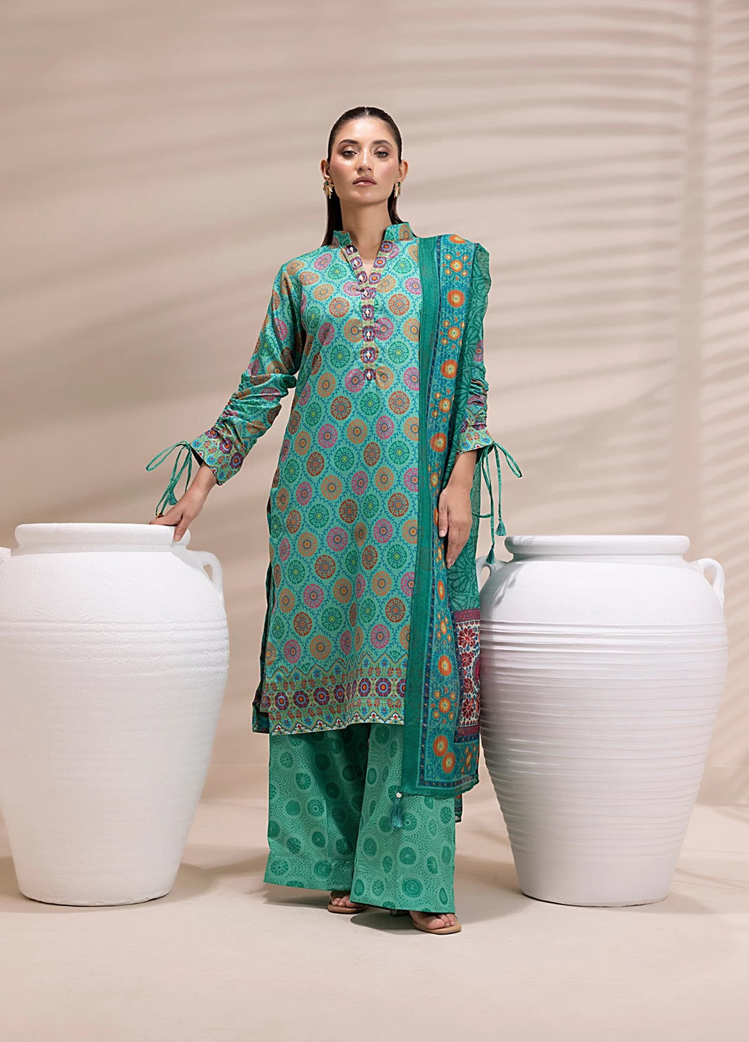 Sibel by Salitex Printed Silk Lawn Suits Unstitched 3 Piece SUNS25ASI166UT - Summer Collection