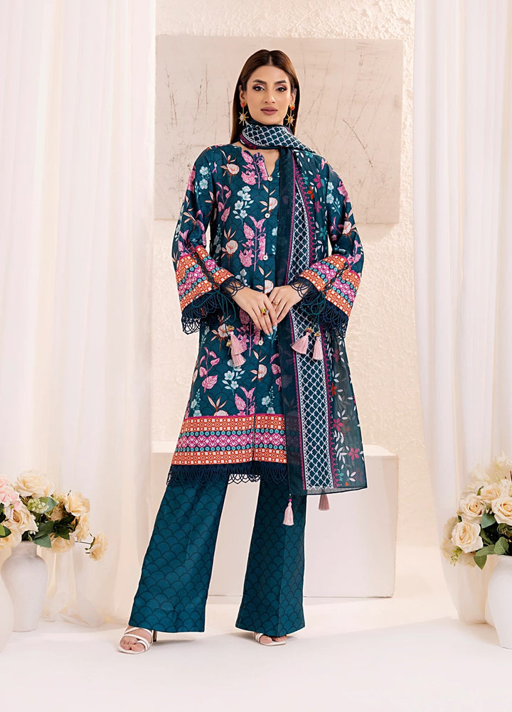 Sible by Salitex Printed Silk Lawn Suits Unstitched 3 Piece SUNS25ASI137UT - Summer Collection