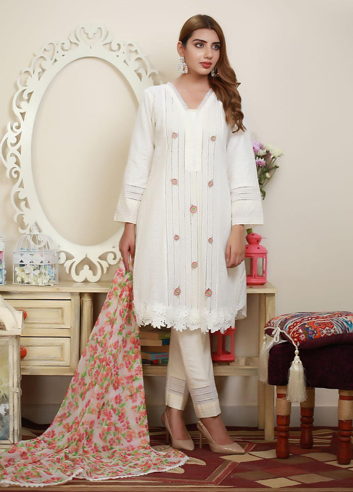Sidra Mumtaz Luxury Pret  Raw Silk 2 Piece Suit Blossom