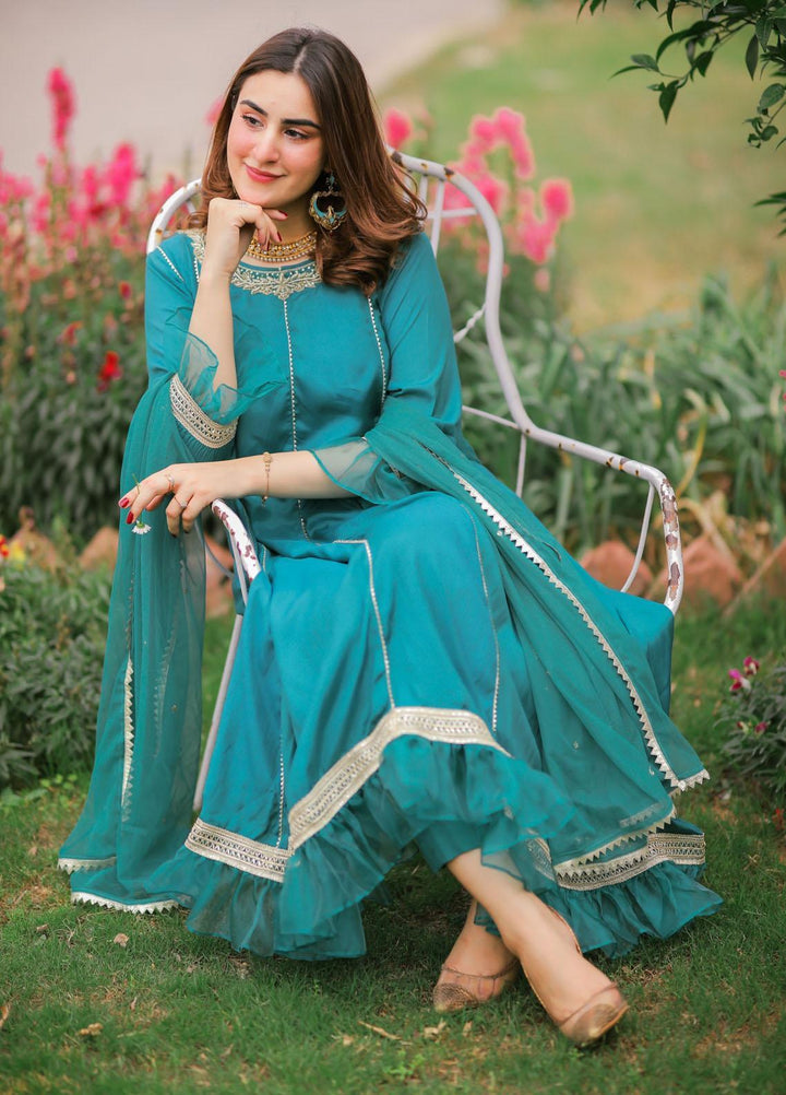 Sidra Mumtaz Luxury Pret Embroidered Cotton Silk 3 Piece Suit SERENE