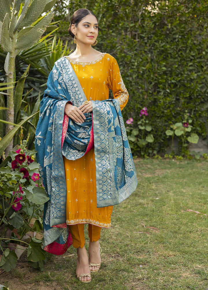 Sidra Mumtaz Ready to Wear (RTW)  Cotton Silk 3 Piece Suit NIDA 220307-MK-NI