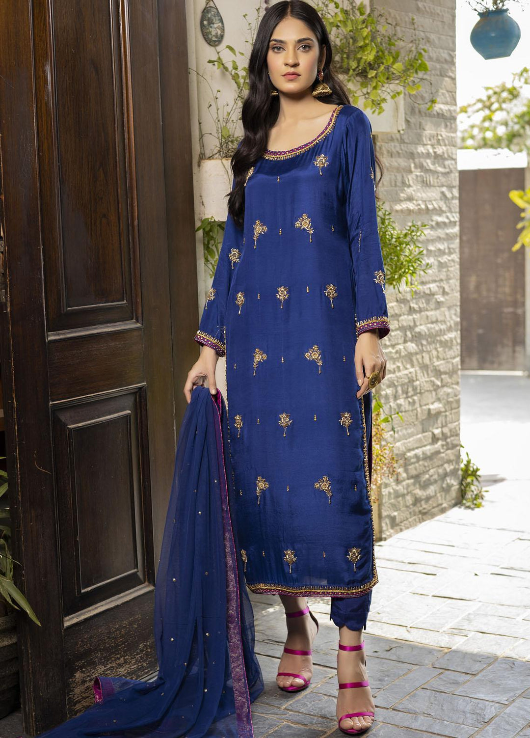 Sidra Mumtaz Ready to Wear (RTW)  Cotton Silk 3 Piece Suit HIBAH 220309-MK-HB