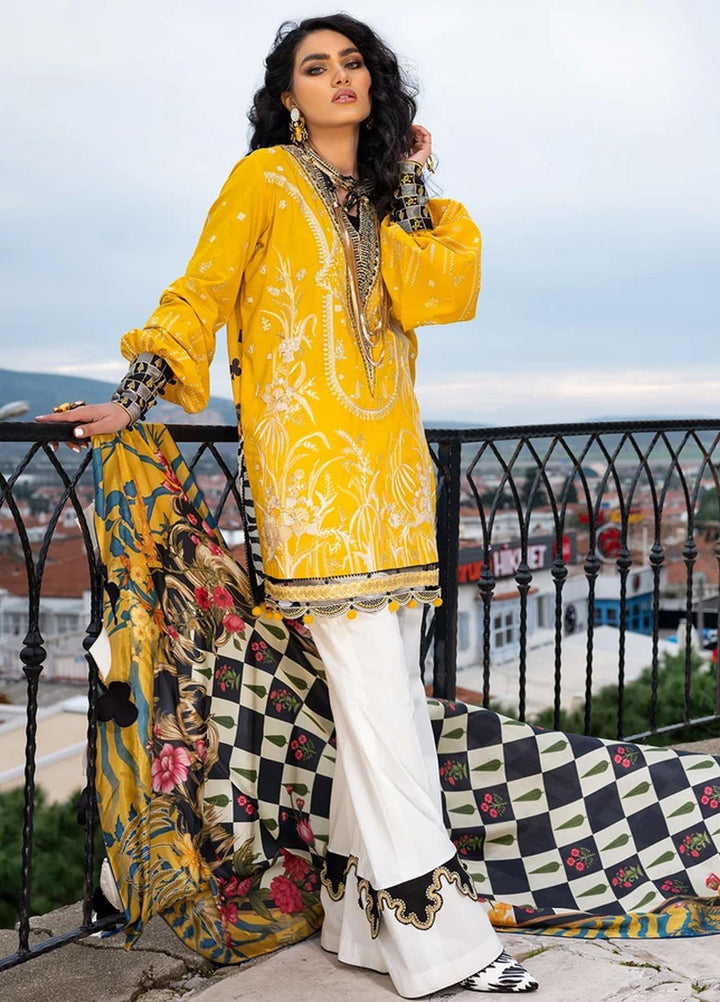 Sifa Embroidered Lawn Suits Unstitched 3 Piece SF21L SL-04-A MUGHAL CHESSBOARD - Summer Collection