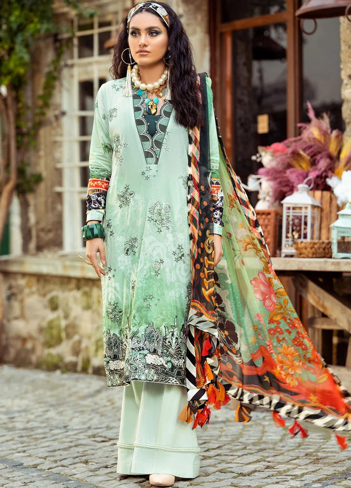 Sifa Embroidered Lawn Suits Unstitched 3 Piece SF21L SL-05-A CARIBBEAN INFLORENCE - Summer Collection