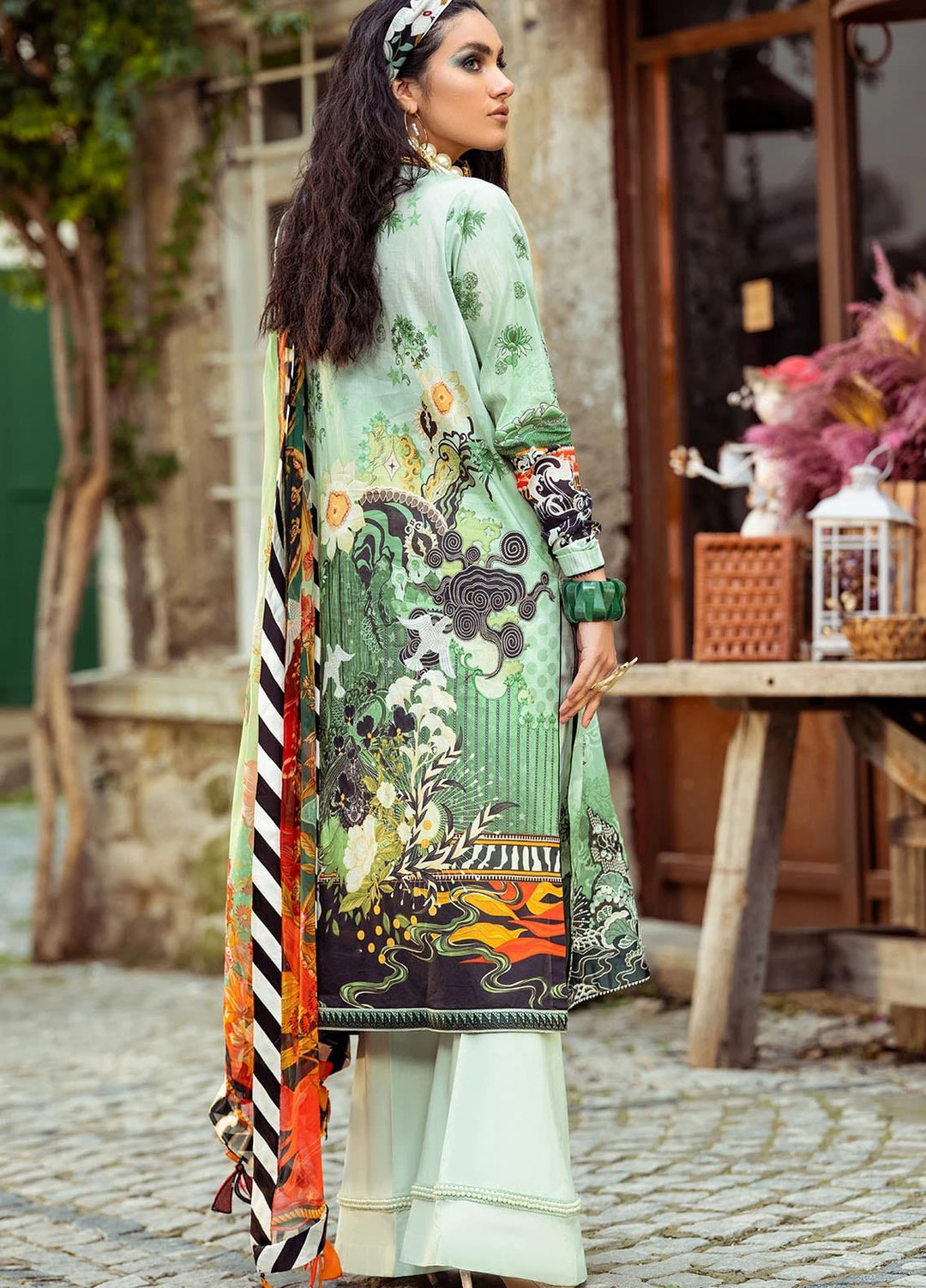 Sifa Embroidered Lawn Suits Unstitched 3 Piece SF21L SL-05-A CARIBBEAN INFLORENCE - Summer Collection