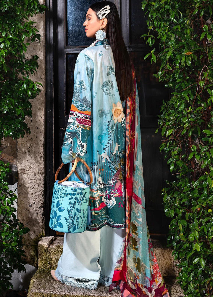 Sifa Embroidered Lawn Suits Unstitched 3 Piece SF21L SL-05-B CARIBBEAN INFLORENCE - Summer Collection