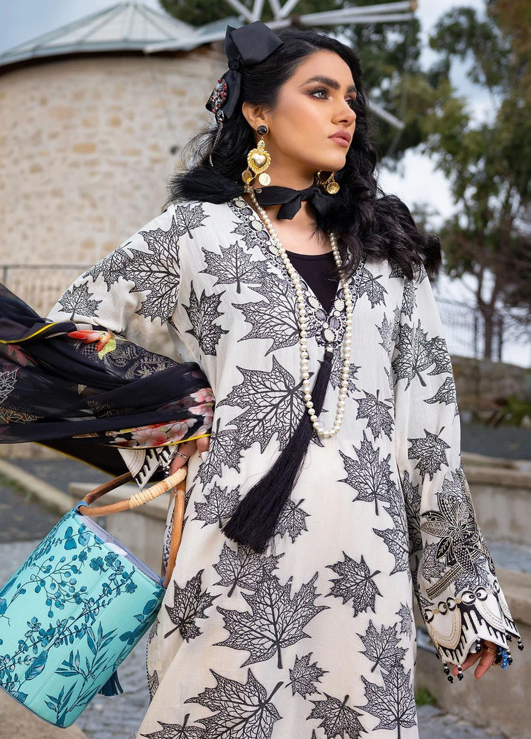 Sifa Embroidered Lawn Suits Unstitched 3 Piece SF21L SL-06-B SKY BEGONIA - Summer Collection