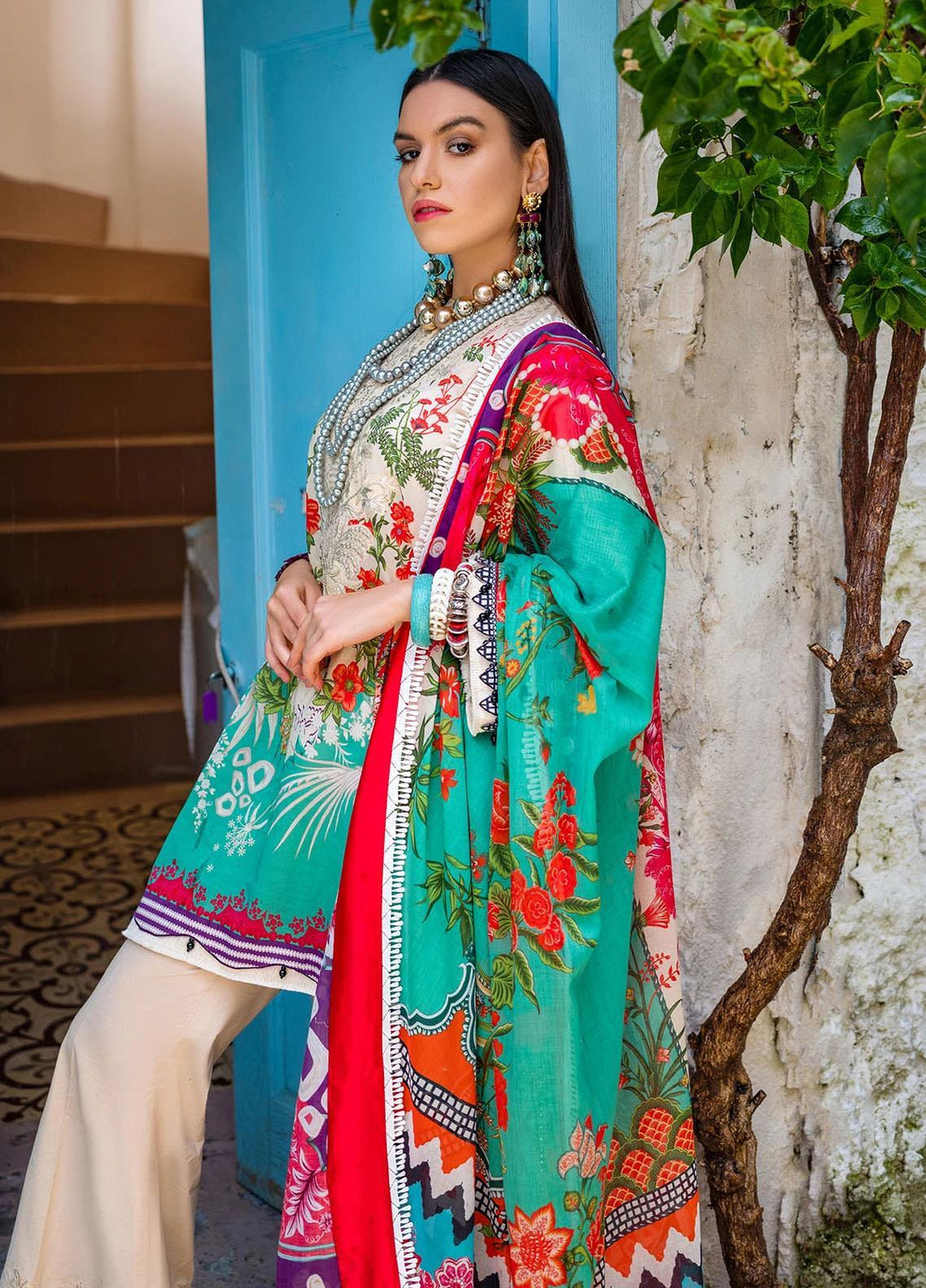 Sifa Embroidered Lawn Suits Unstitched 3 Piece SF21L SL-09-B RUSSAIN CHINTZ - Summer Collection