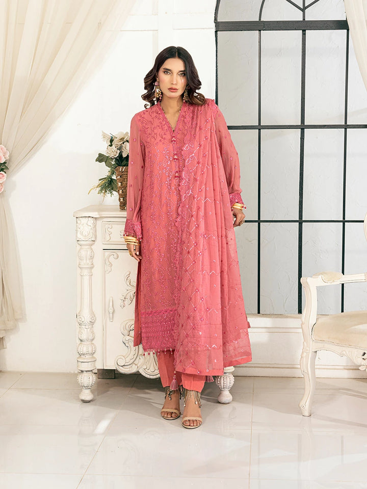 Signature by Salitex Embroidered Chiffon Suits Unstitched 3 Piece SUNS7CH025UT - Summer Collection