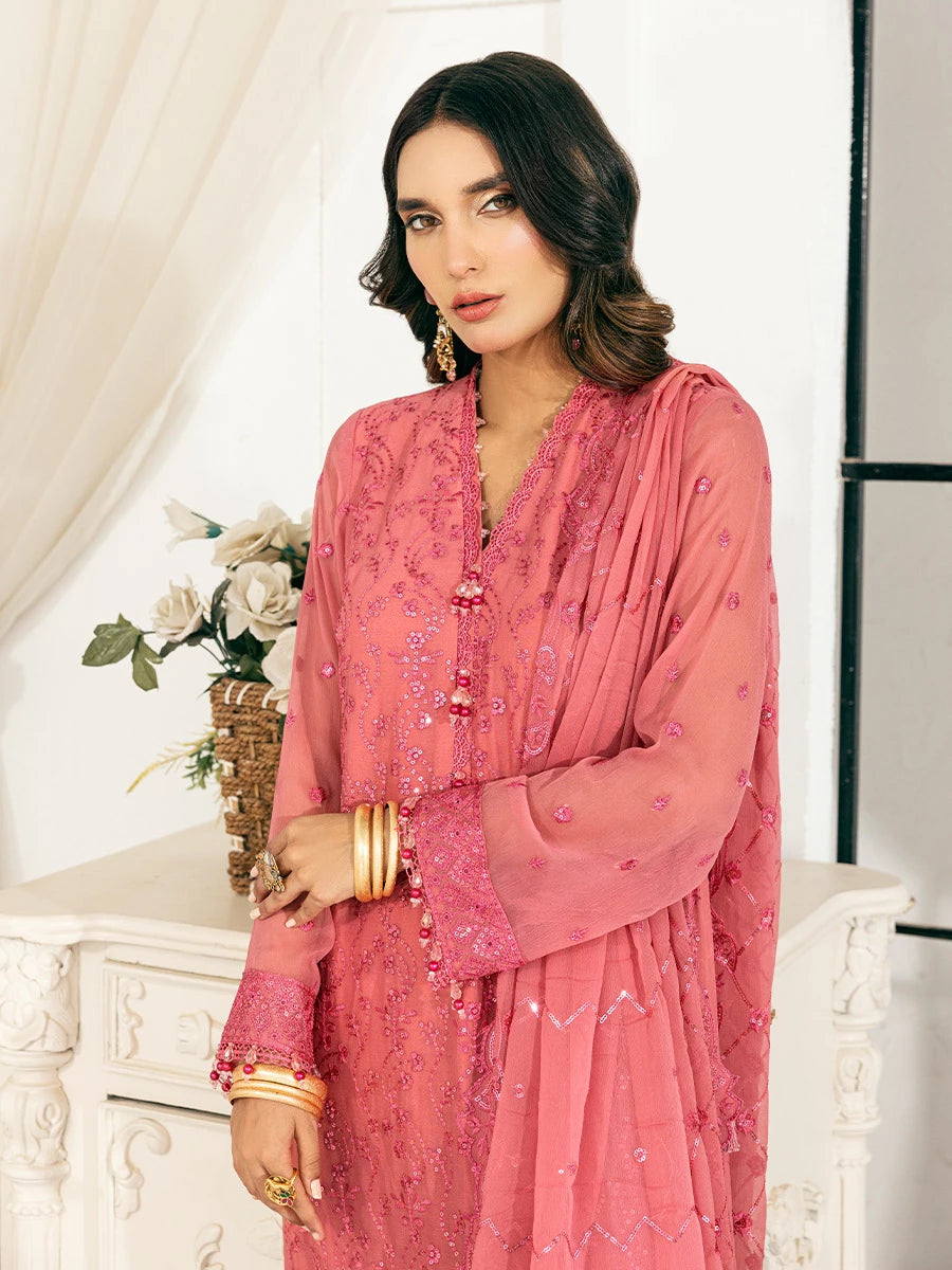 Signature by Salitex Embroidered Chiffon Suits Unstitched 3 Piece SUNS7CH025UT - Summer Collection
