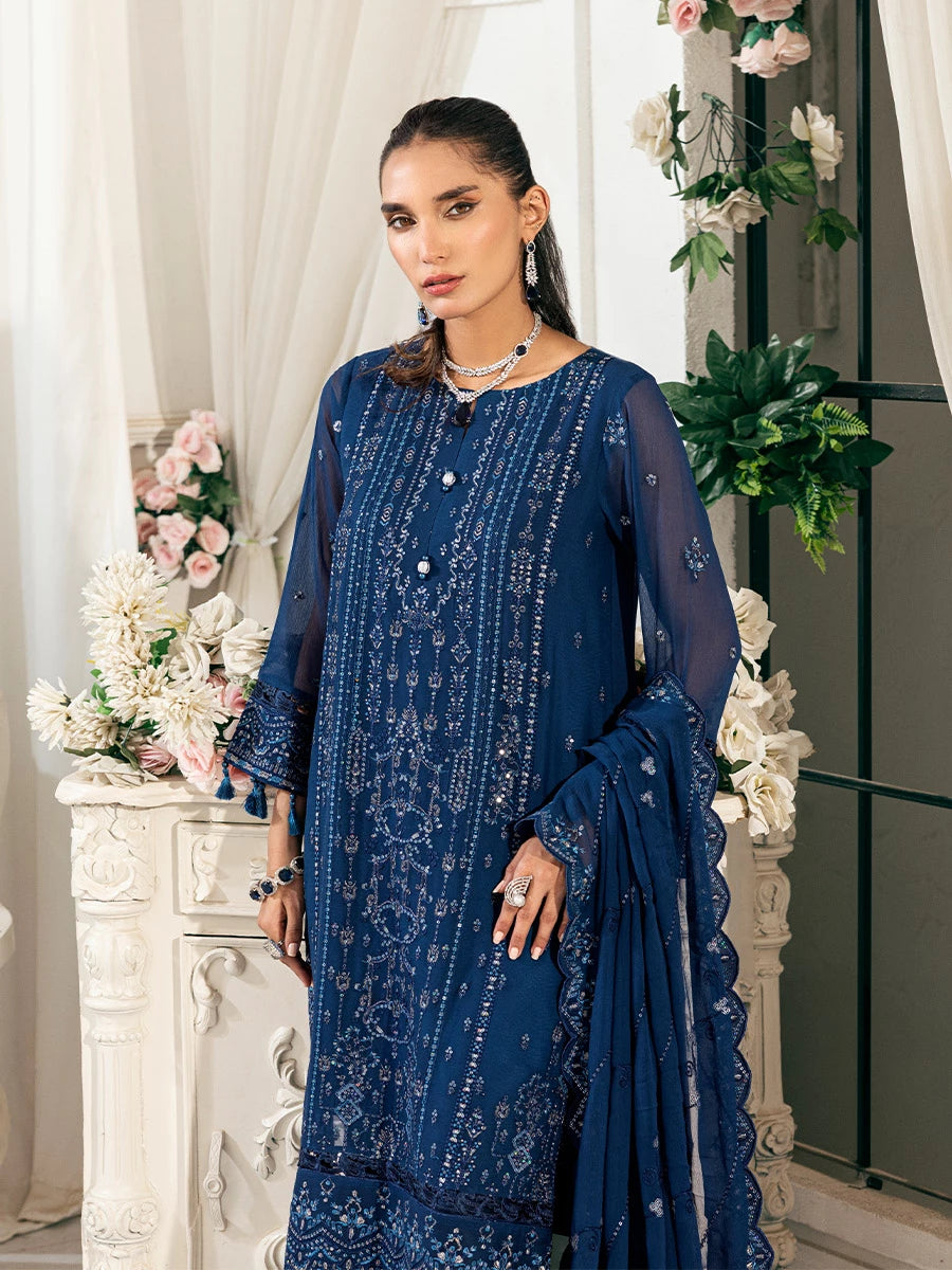 Signature by Salitex Embroidered Chiffon Suits Unstitched 3 Piece SUNS7CH035UT - Summer Collection