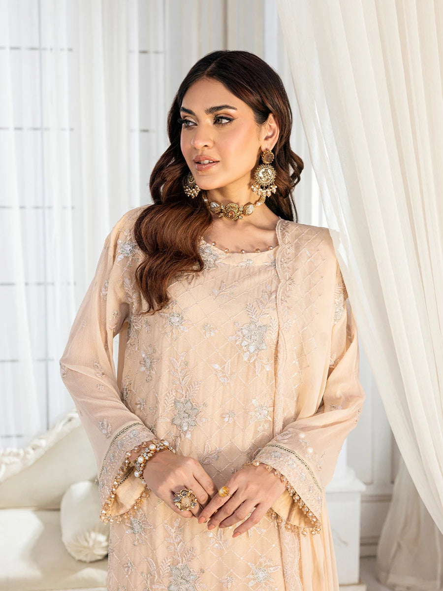 Signature by Salitex Embroidered Chiffon Suits Unstitched 3 Piece SUNS7CH039UT - Summer Collection