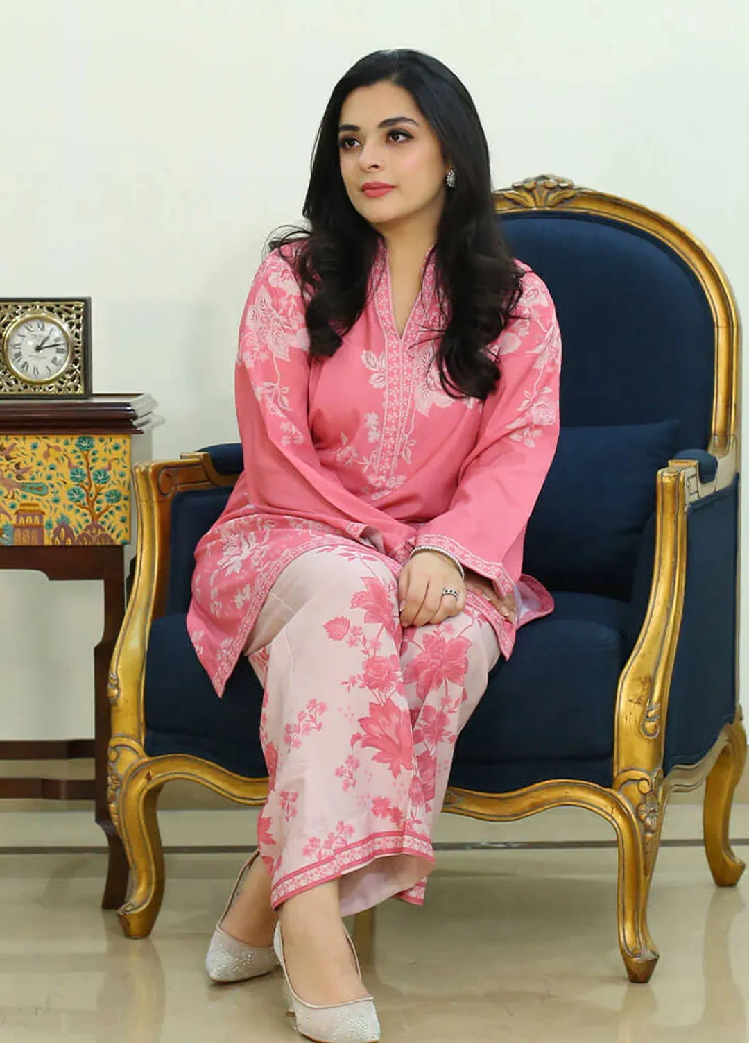Silk Co Ords by Zyna Pret Printed Silk 2 Piece Suit Mehr