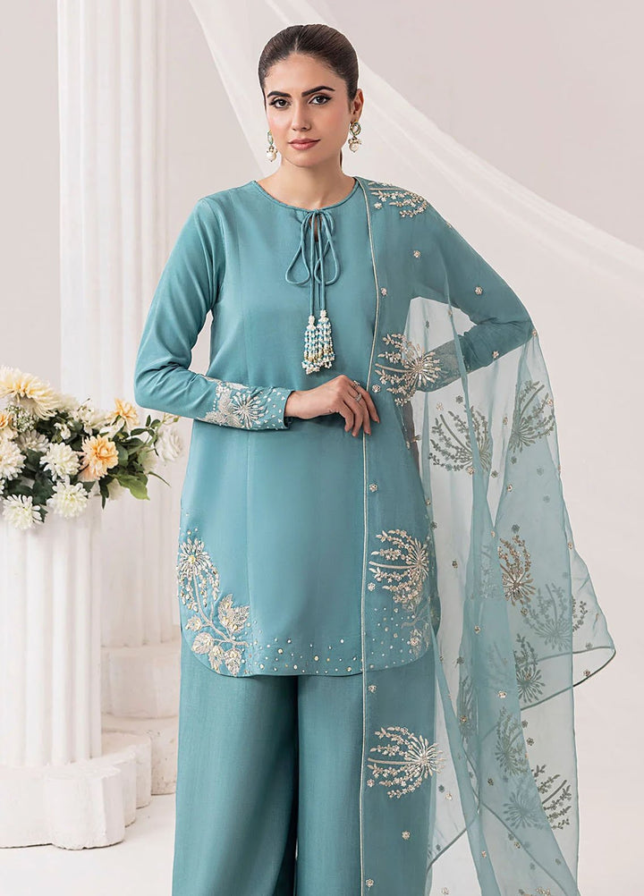 Silk Ivy by Jamnii Pret Embroidered Silk 3 Piece Suit Dewdrop