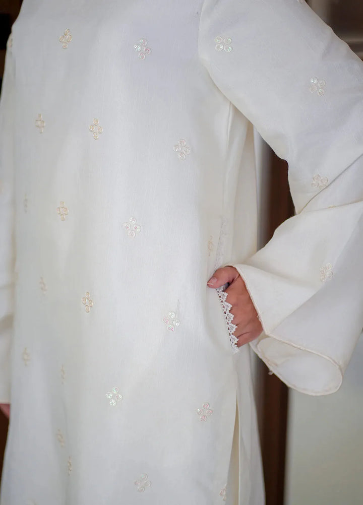 Silkspire by Fozia Khalid Pret Embroidered Raw Silk 3 piece Suit Bliss