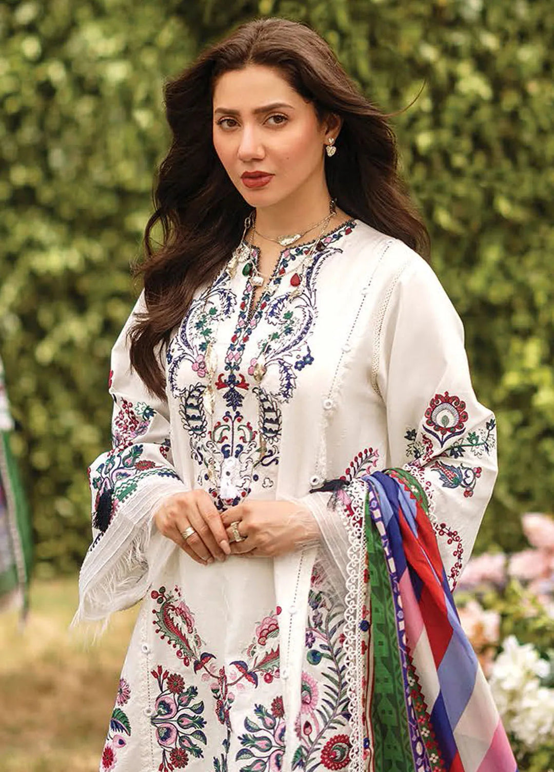 Siraa by Sadaf Fawad Khan Embroidered Lawn Suit Unstitched 3 Piece SDF24SL Suzani A - Summer Collection