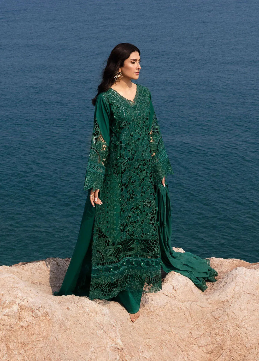 Sirene by Mahnur Embroidered Lawn Suit Unstitched 3 Piece MN25L D-1A Eirene - Summer Collection
