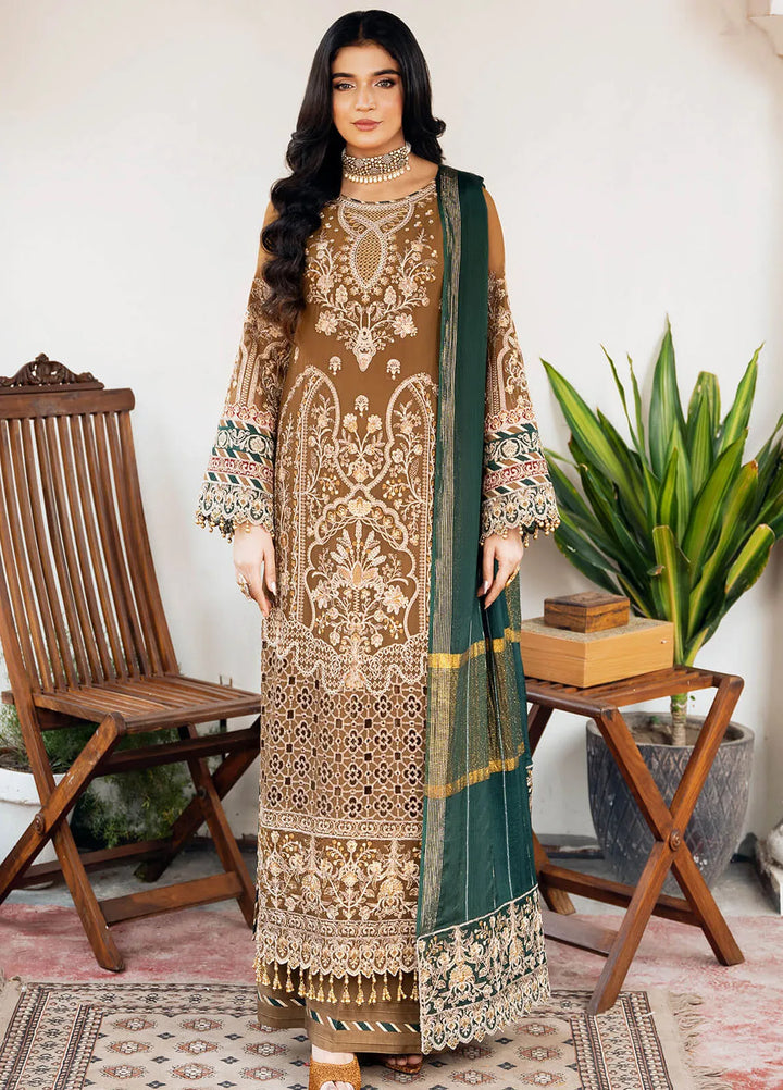 Sitarah by Imrozia Embroidered Chiffon Suit Unstitched 3 Piece IM24LC I-210 Tabaan - Luxury Collection
