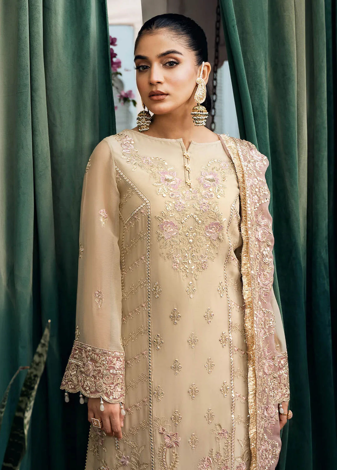 Sitarah by Imrozia Embroidered Chiffon Suit Unstitched 3 Piece IM24LC I-217 Sohana - Luxury Collection