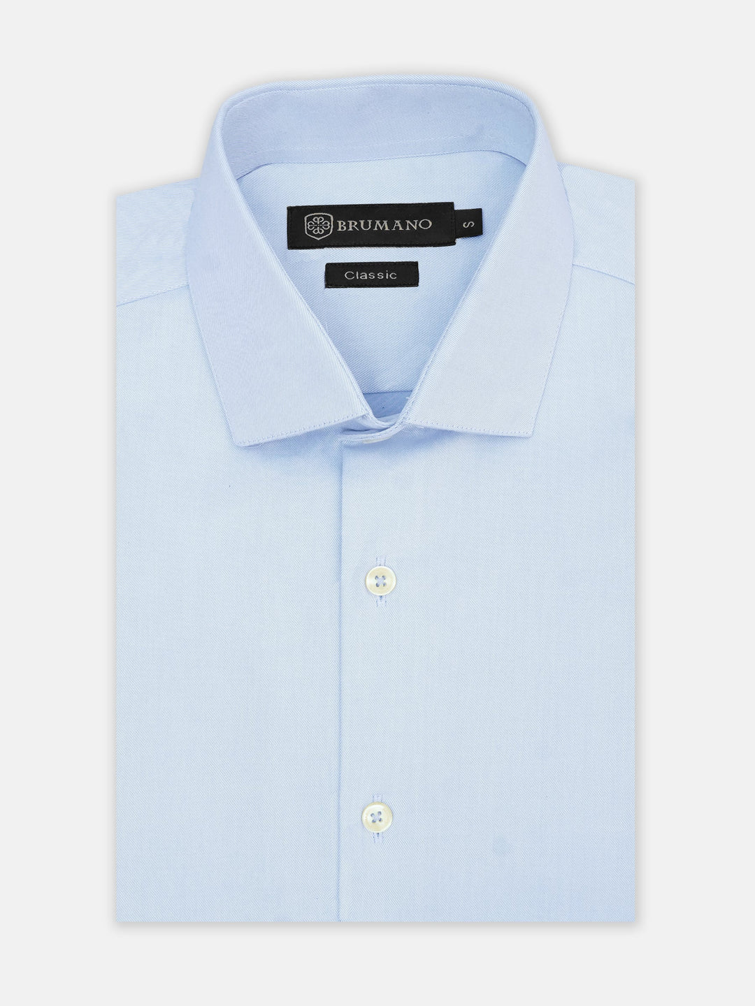 Brumano Mens RTW Solids Cotton Shirt Sky Blue Twill Casual Collection