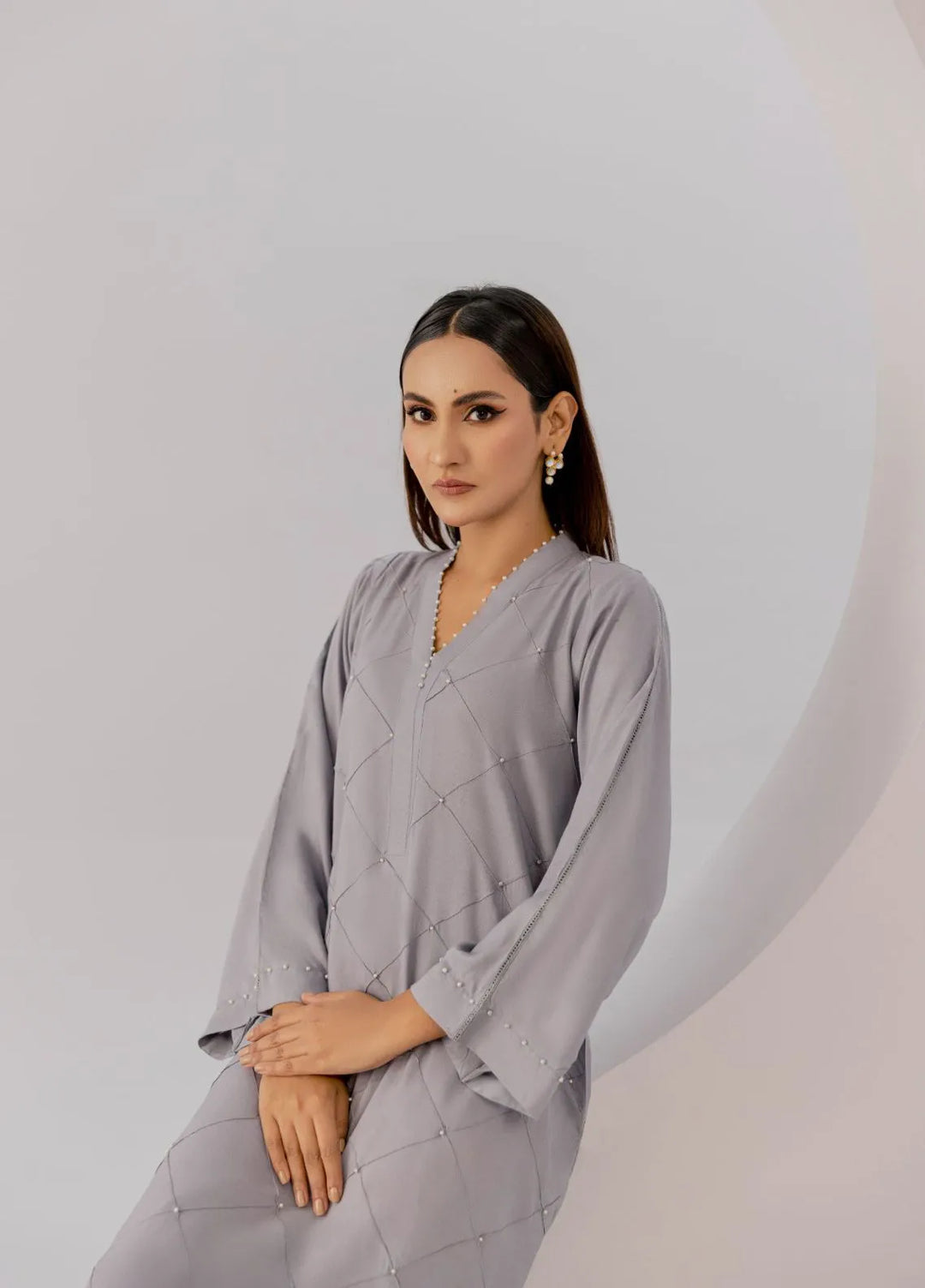 Slay Wear Pret Casual Linen 2 Piece Grey Pearl Set