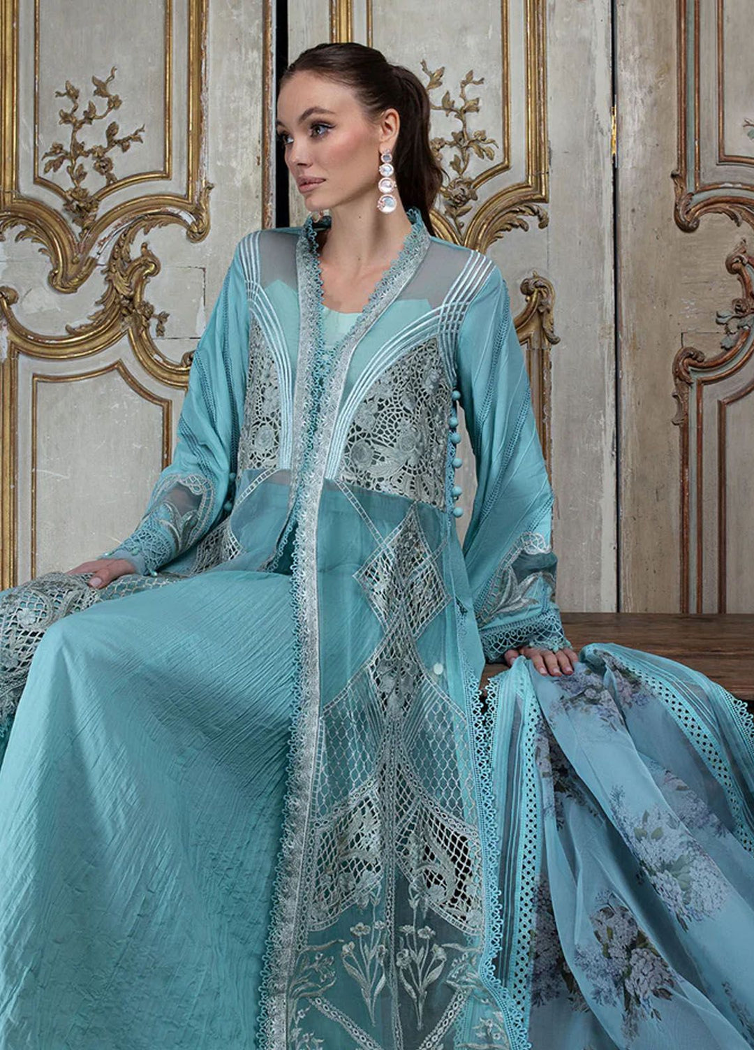 Sobia Nazir Embroidered Lawn Suits Unstitched 3 Piece SN24LL 10A - Luxury Summer Collection