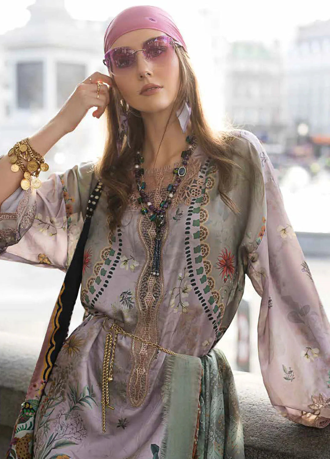 Sobia Nazir Embroidered Satin Suits Unstitched 3 Piece SN24S D-06 - Winter Collection