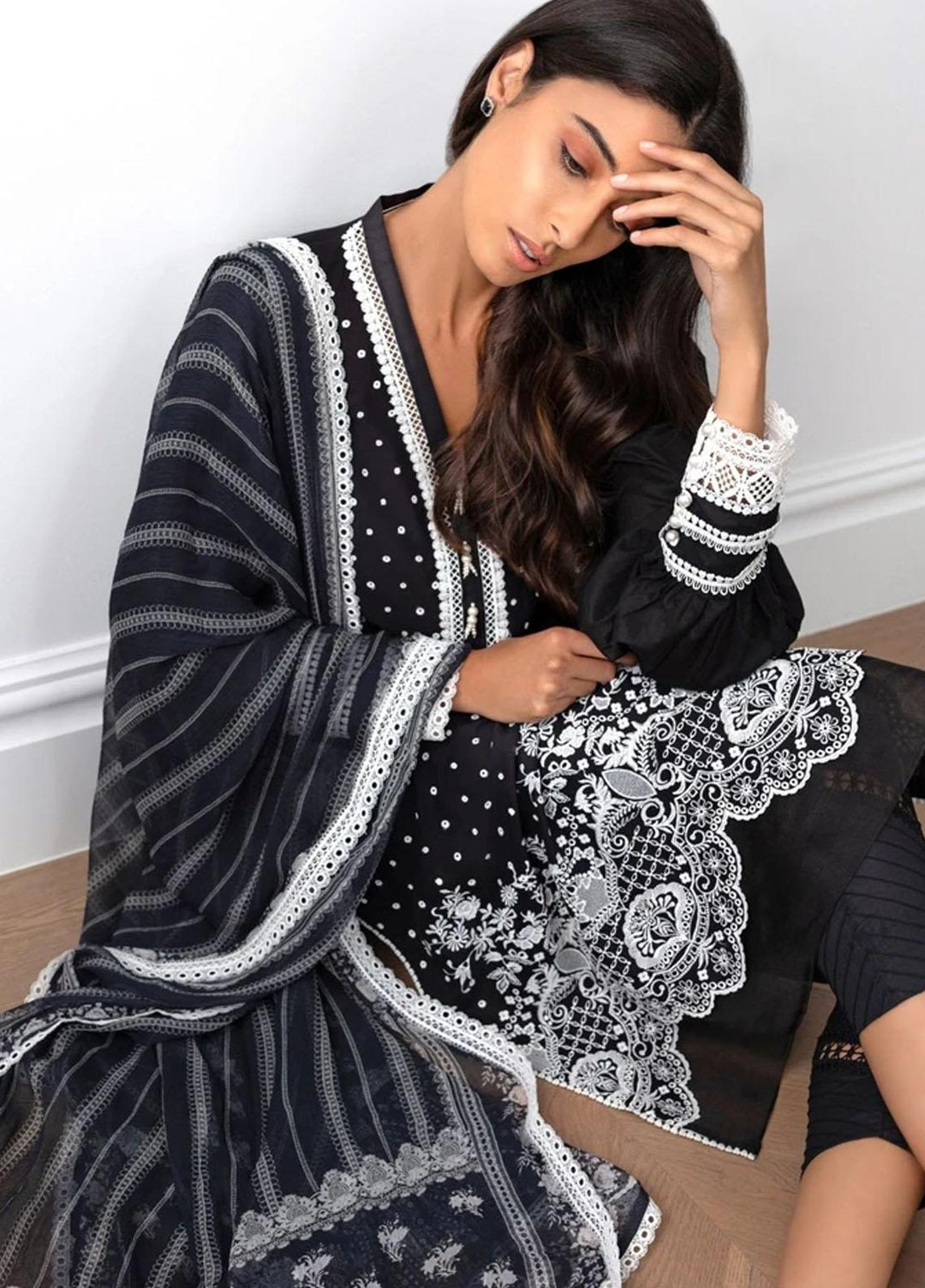 Sobia Nazir Embroidered Schiffli Suits Unstitched 3 Piece SN21ML D-01 - Summer Collection