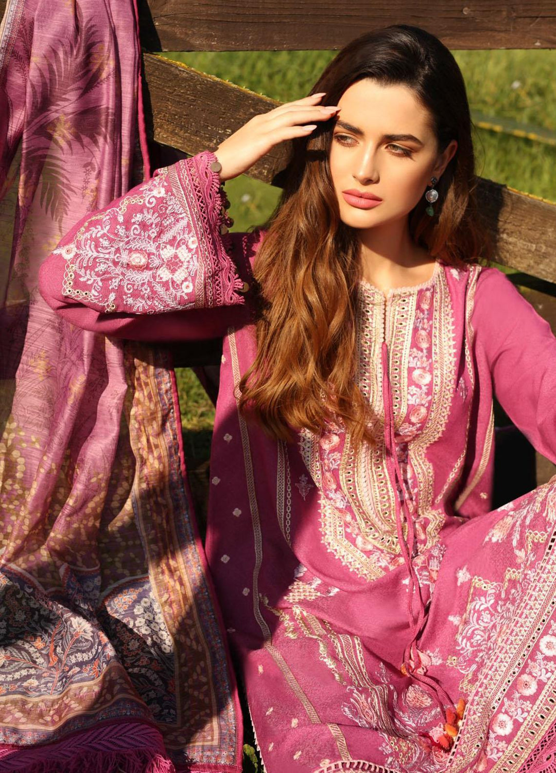 Sobia Nazir Embroidered Silk Karandi Suits Unstitched 3 Piece SN21PF D-03A - Winter Collection