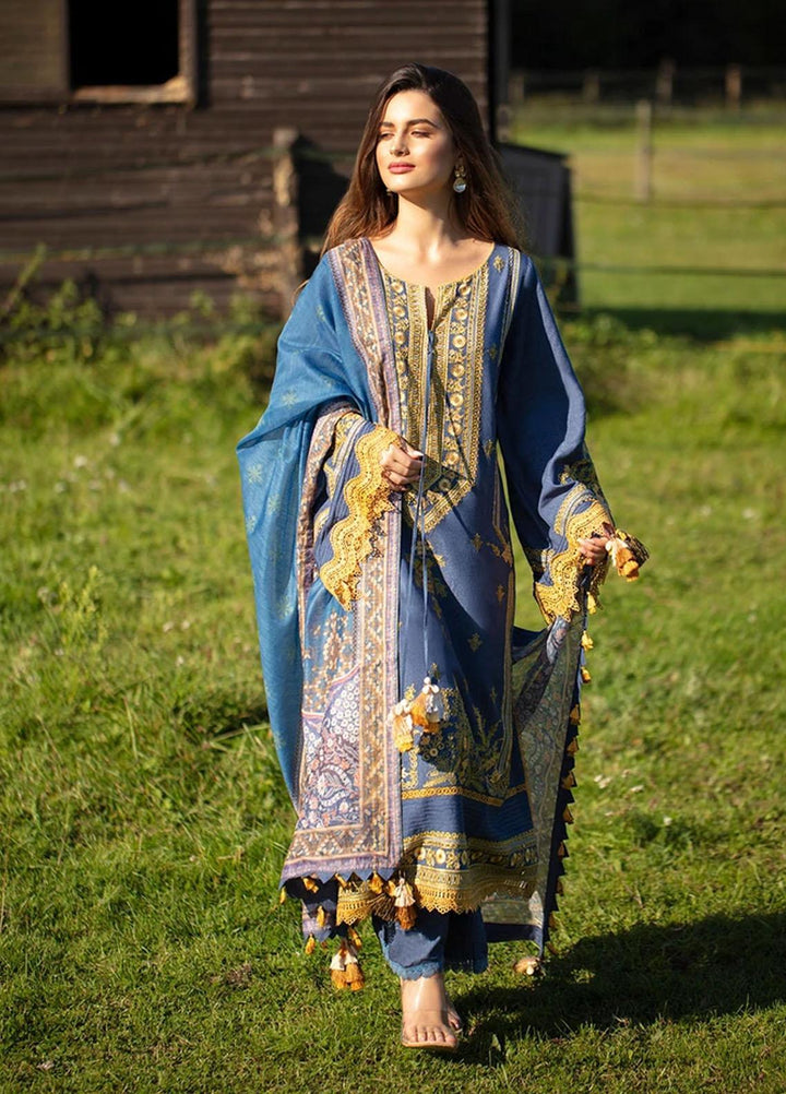 Sobia Nazir Embroidered Silk Karandi Suits Unstitched 3 Piece SN21PF D-03B - Winter Collection