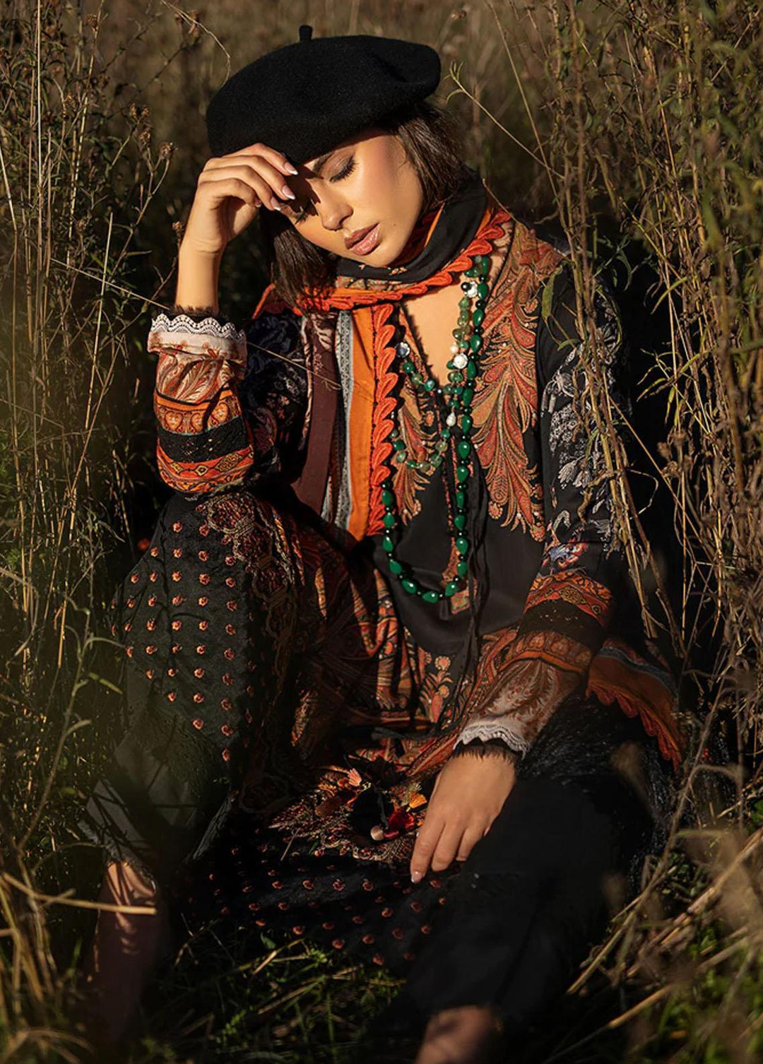 Sobia Nazir Embroidered Linen Suits Unstitched 3 Piece SN22PF 7B - Winter Collection