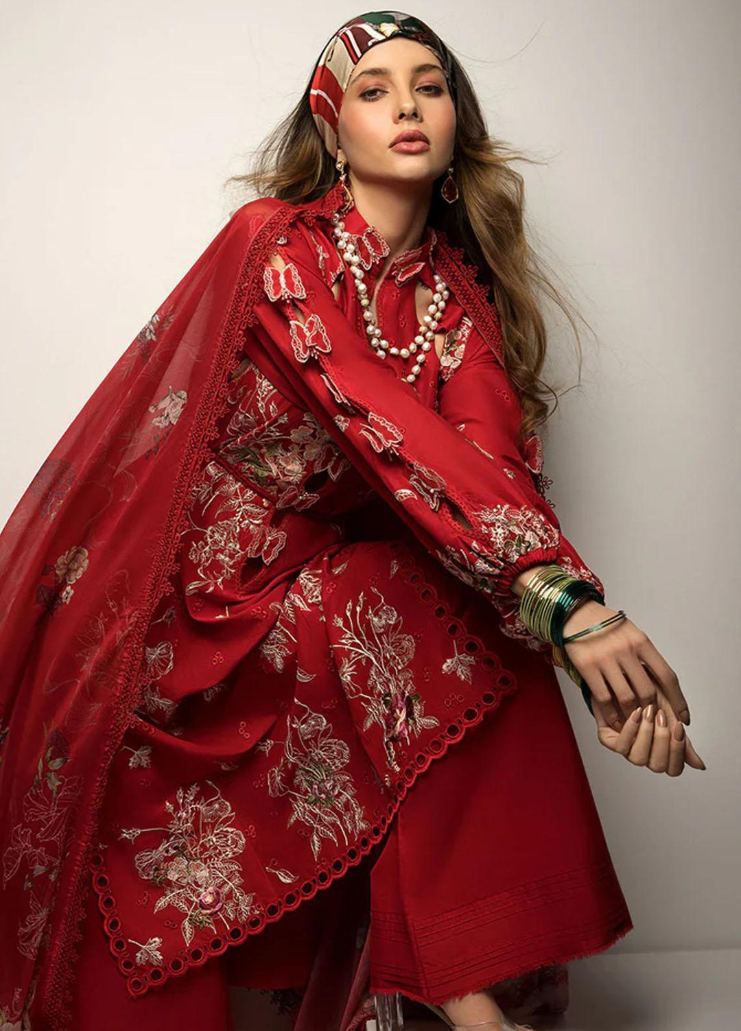 Sobia Nazir Embroidered Lawn Suits Unstitched 3 Piece SN23V 7A - Summer Collection
